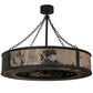Meyda Lighting Smythe 44" 8-Light Wrought Iron Chandelier With Quarrystone Optyka-Lite Shade and Fan