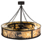 Meyda Lighting Smythe 44" 8-Light Wrought Iron Chandelier With Quarrystone Optyka-Lite Shade and Fan