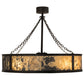 Meyda Lighting Smythe 44" 8-Light Wrought Iron Chandelier With Quarrystone Optyka-Lite Shade and Fan