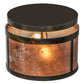 Meyda Lighting Smythe Craftsman 12" 2-Light Dark Burnished Antique Copper Flush Mount Light With Silver Mica Shade Glass