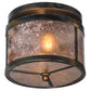 Meyda Lighting Smythe Craftsman 12" 2-Light Dark Burnished Antique Copper Flush Mount Light With Silver Mica Shade Glass