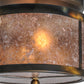 Meyda Lighting Smythe Craftsman 12" 2-Light Dark Burnished Antique Copper Flush Mount Light With Silver Mica Shade Glass