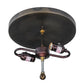 Meyda Lighting Smythe Craftsman 12" 2-Light Dark Burnished Antique Copper Flush Mount Light With Silver Mica Shade Glass