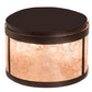 Meyda Lighting Smythe Craftsman 12" 2-Light Mahogany Bronze Flush Mount Light With Silver Mica Shade Glass