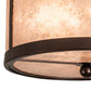 Meyda Lighting Smythe Craftsman 12" 2-Light Mahogany Bronze Flush Mount Light With Silver Mica Shade Glass