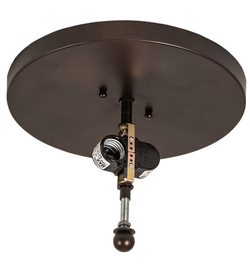 Meyda Lighting Smythe Craftsman 12" 2-Light Mahogany Bronze Flush Mount Light With Silver Mica Shade Glass