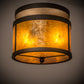 Meyda Lighting Smythe Craftsman 12" 2-Light Oil Rubbed Bronze Flush Mount Light With Amber Mica Shade Glass