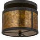 Meyda Lighting Smythe Craftsman 12" 2-Light Oil Rubbed Bronze Flush Mount Light With Amber Mica Shade Glass