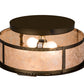 Meyda Lighting Smythe Craftsman 16" 2-Light Antique Copper Flush Mount Light With Silver Mica Shade Glass