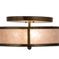 Meyda Lighting Smythe Craftsman 16" 2-Light Antique Copper Flush Mount Light With Silver Mica Shade Glass