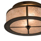 Meyda Lighting Smythe Craftsman 16" 2-Light Antique Copper Flush Mount Light With Silver Mica Shade Glass