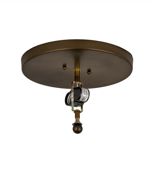 Meyda Lighting Smythe Craftsman 16" 2-Light Antique Copper Flush Mount Light With Silver Mica Shade Glass