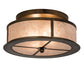 Meyda Lighting Smythe Craftsman 16" 2-Light Antique Copper Flush Mount Light With Silver Mica Shade Glass