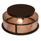 Meyda Lighting Smythe Craftsman 16" 2-Light Mahogany Bronze Flush Mount Light With Silver Mica Shade Glass