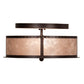 Meyda Lighting Smythe Craftsman 16" 2-Light Mahogany Bronze Flush Mount Light With Silver Mica Shade Glass