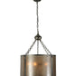Meyda Lighting Smythe Craftsman 20" 4-Light Steel Inverted Pendant Light With Silver Mica Shade Glass