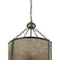 Meyda Lighting Smythe Craftsman 20" 4-Light Steel Inverted Pendant Light With Silver Mica Shade Glass