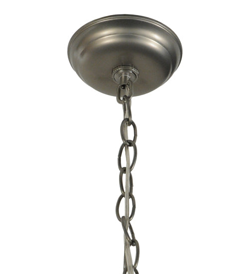 Meyda Lighting Smythe Craftsman 20" 4-Light Steel Inverted Pendant Light With Silver Mica Shade Glass