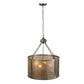 Meyda Lighting Smythe Craftsman 20" 4-Light Steel Inverted Pendant Light With Silver Mica Shade Glass
