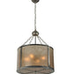 Meyda Lighting Smythe Craftsman 20" 4-Light Steel Inverted Pendant Light With Silver Mica Shade Glass
