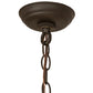 Meyda Lighting Smythe Craftsman 22" 4-Light Oil Rubbed Bronze Inverted Pendant Light With Amber Mica Shade Glass