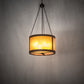Meyda Lighting Smythe Craftsman 22" 4-Light Oil Rubbed Bronze Inverted Pendant Light With Amber Mica Shade Glass