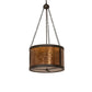 Meyda Lighting Smythe Craftsman 22" 4-Light Oil Rubbed Bronze Inverted Pendant Light With Amber Mica Shade Glass