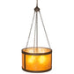 Meyda Lighting Smythe Craftsman 22" 4-Light Oil Rubbed Bronze Inverted Pendant Light With Amber Mica Shade Glass