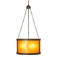 Meyda Lighting Smythe Craftsman 22" 4-Light Oil Rubbed Bronze Inverted Pendant Light With Amber Mica Shade Glass