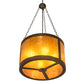Meyda Lighting Smythe Craftsman 22" 4-Light Oil Rubbed Bronze Inverted Pendant Light With Amber Mica Shade Glass