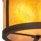 Meyda Lighting Smythe Craftsman 22" 4-Light Oil Rubbed Bronze Inverted Pendant Light With Amber Mica Shade Glass