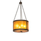 Meyda Lighting Smythe Craftsman 22" 4-Light Oil Rubbed Bronze Inverted Pendant Light With Amber Mica Shade Glass