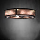 Meyda Lighting Smythe Craftsman 260368 45" 16-Light Mahogany Bronze Chandelier With Silver Mica Shade Glass and Fan
