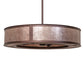 Meyda Lighting Smythe Craftsman 260368 45" 16-Light Mahogany Bronze Chandelier With Silver Mica Shade Glass and Fan