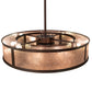 Meyda Lighting Smythe Craftsman 260368 45" 16-Light Mahogany Bronze Chandelier With Silver Mica Shade Glass and Fan