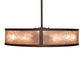 Meyda Lighting Smythe Craftsman 260368 45" 16-Light Mahogany Bronze Chandelier With Silver Mica Shade Glass and Fan