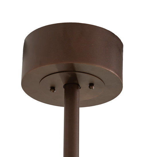 Meyda Lighting Smythe Craftsman 260368 45" 16-Light Mahogany Bronze Chandelier With Silver Mica Shade Glass and Fan