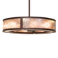 Meyda Lighting Smythe Craftsman 260368 45" 16-Light Mahogany Bronze Chandelier With Silver Mica Shade Glass and Fan