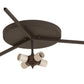 Meyda Lighting Smythe Craftsman 28" 4-Light Oil Rubbed Bronze Flush Mount Light With Amber Mica Shade Glass