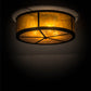 Meyda Lighting Smythe Craftsman 28" 4-Light Oil Rubbed Bronze Flush Mount Light With Amber Mica Shade Glass