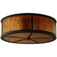 Meyda Lighting Smythe Craftsman 28" 4-Light Oil Rubbed Bronze Flush Mount Light With Amber Mica Shade Glass
