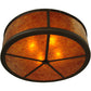 Meyda Lighting Smythe Craftsman 28" 4-Light Oil Rubbed Bronze Flush Mount Light With Amber Mica Shade Glass