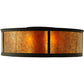 Meyda Lighting Smythe Craftsman 28" 4-Light Oil Rubbed Bronze Flush Mount Light With Amber Mica Shade Glass