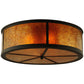 Meyda Lighting Smythe Craftsman 28" 4-Light Oil Rubbed Bronze Flush Mount Light With Amber Mica Shade Glass