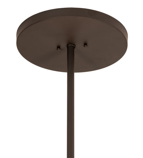 Meyda Lighting Smythe Craftsman 28" 4-Light Oil Rubbed Bronze Semi-flush Mount Ceiling Light With Silver Mica Shade Glass