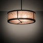 Meyda Lighting Smythe Craftsman 28" 4-Light Oil Rubbed Bronze Semi-flush Mount Ceiling Light With Silver Mica Shade Glass