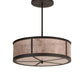 Meyda Lighting Smythe Craftsman 28" 4-Light Oil Rubbed Bronze Semi-flush Mount Ceiling Light With Silver Mica Shade Glass