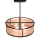Meyda Lighting Smythe Craftsman 28" 4-Light Oil Rubbed Bronze Semi-flush Mount Ceiling Light With Silver Mica Shade Glass