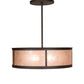 Meyda Lighting Smythe Craftsman 28" 4-Light Oil Rubbed Bronze Semi-flush Mount Ceiling Light With Silver Mica Shade Glass