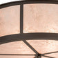Meyda Lighting Smythe Craftsman 28" 4-Light Oil Rubbed Bronze Semi-flush Mount Ceiling Light With Silver Mica Shade Glass
